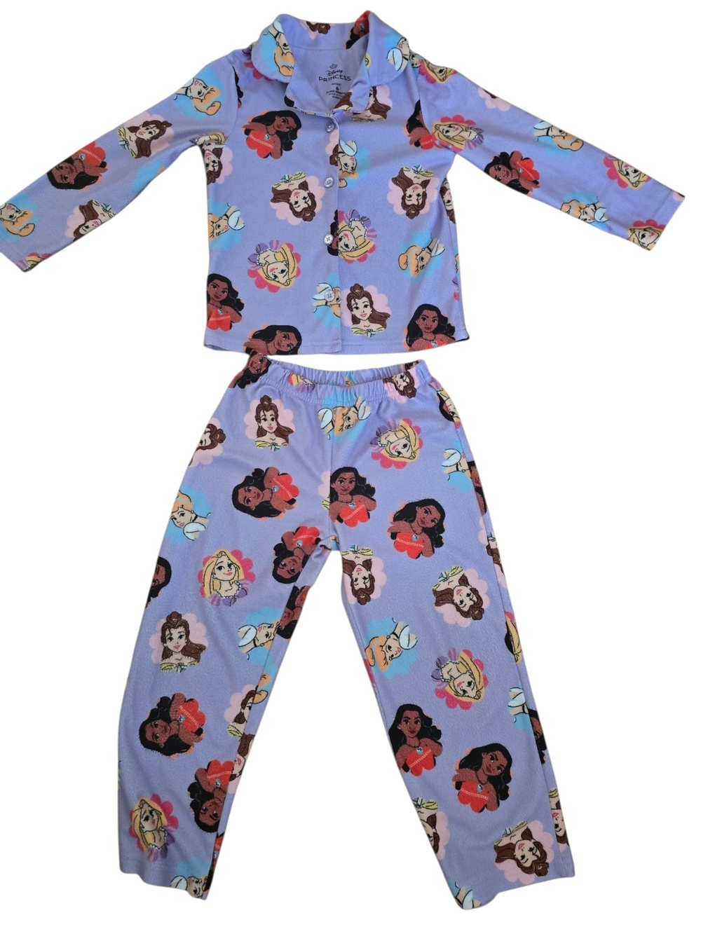Disney Lavender Princess Faces Pajama Set